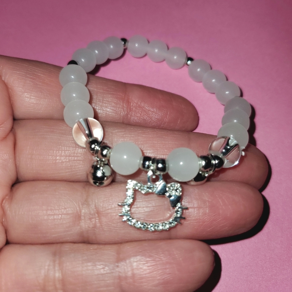 Kitty Glass Bead Bracelet